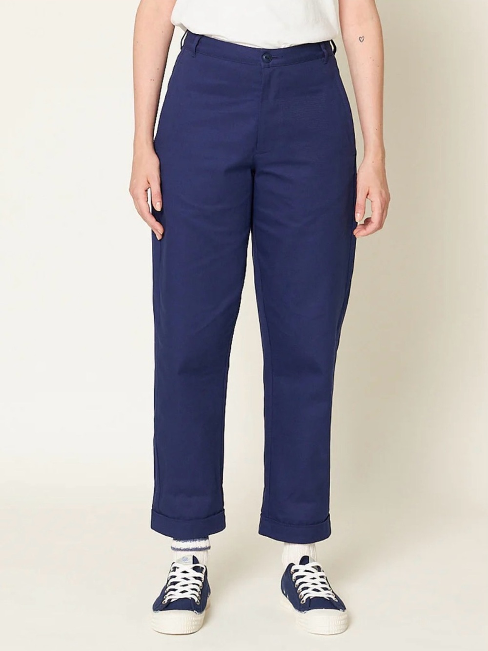 1955S COTTON TWILL WOMEN'S ANKLE LENGTH CHINO PANTS Merz B. Shwanen Small NWOT
